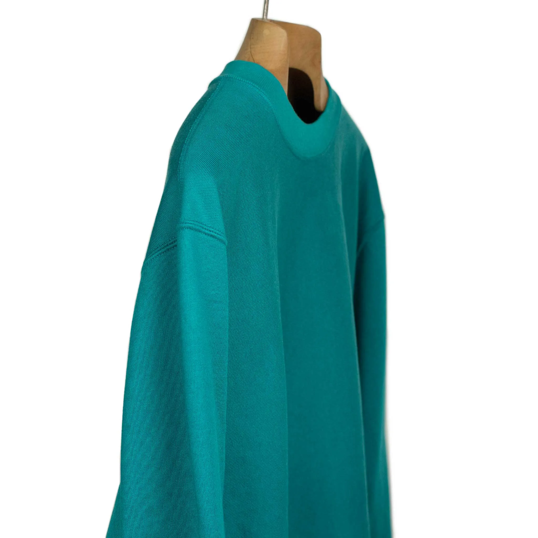 Soft and Hard crewneck sweatshirt in Emerald blue cotton