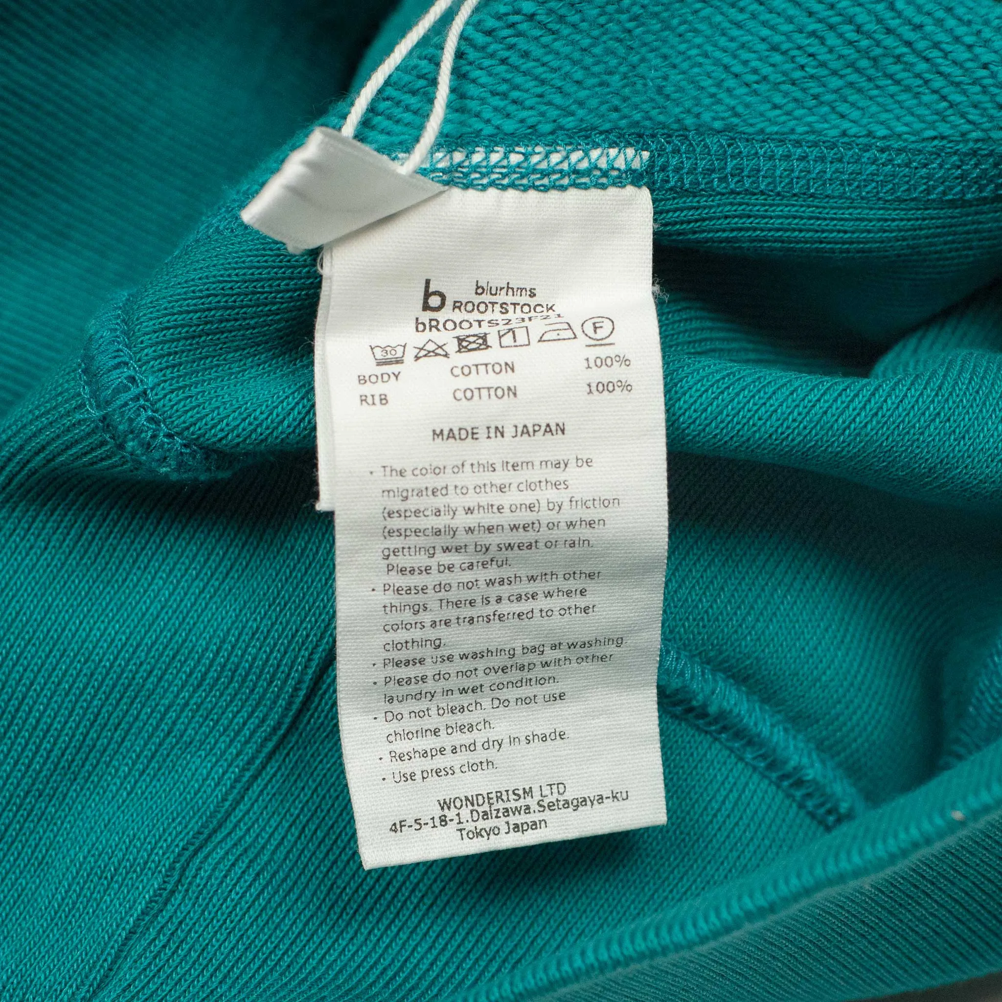 Soft and Hard crewneck sweatshirt in Emerald blue cotton