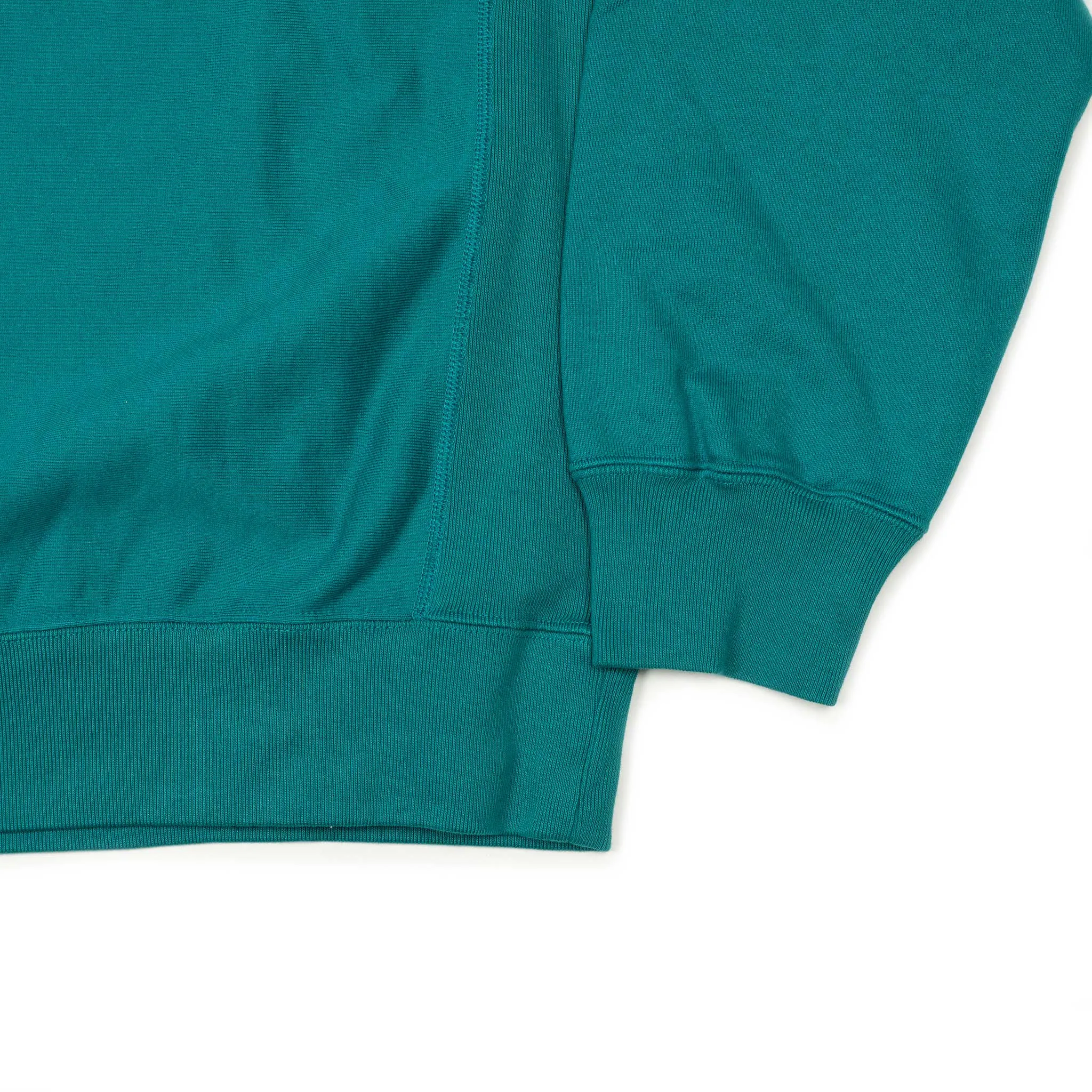 Soft and Hard crewneck sweatshirt in Emerald blue cotton