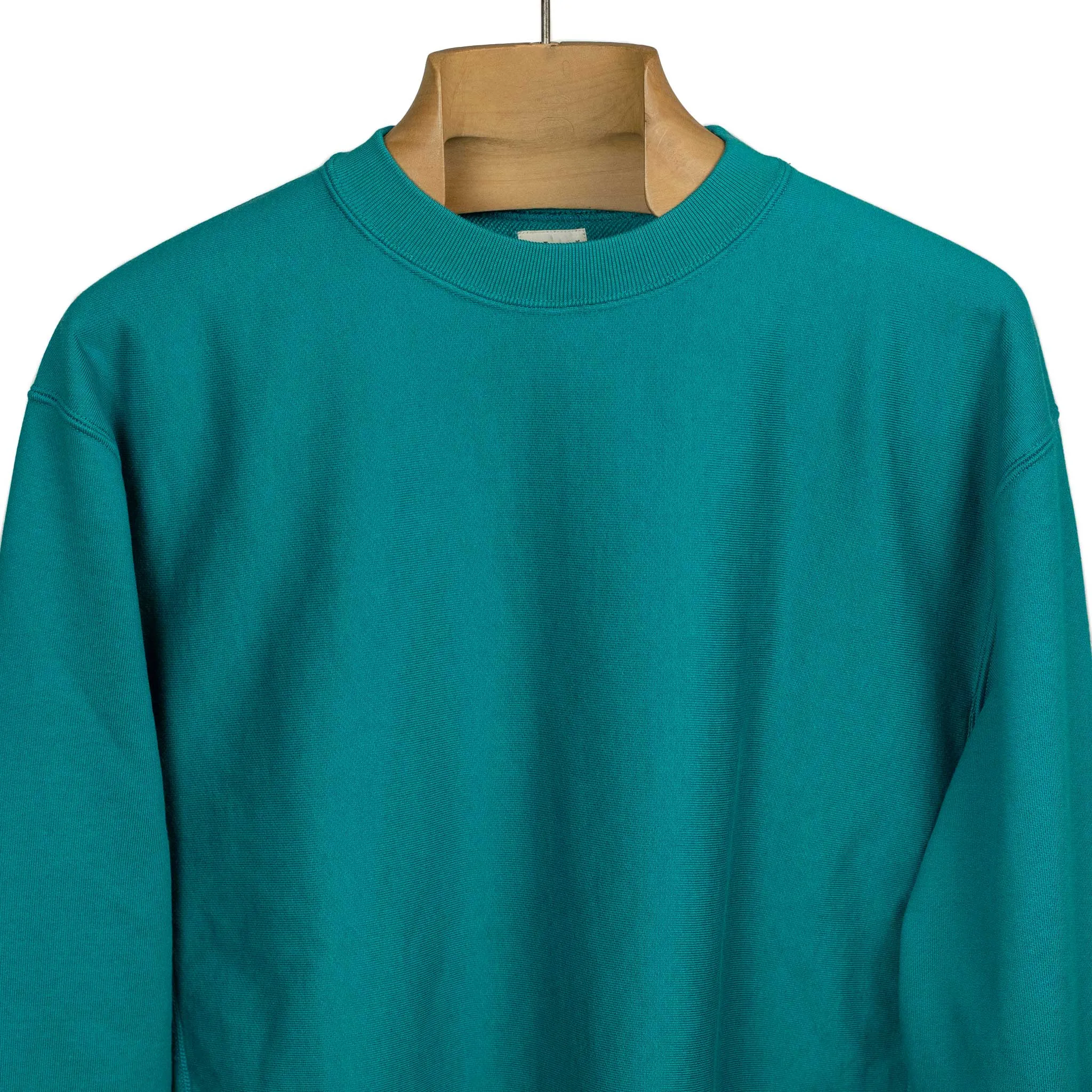 Soft and Hard crewneck sweatshirt in Emerald blue cotton