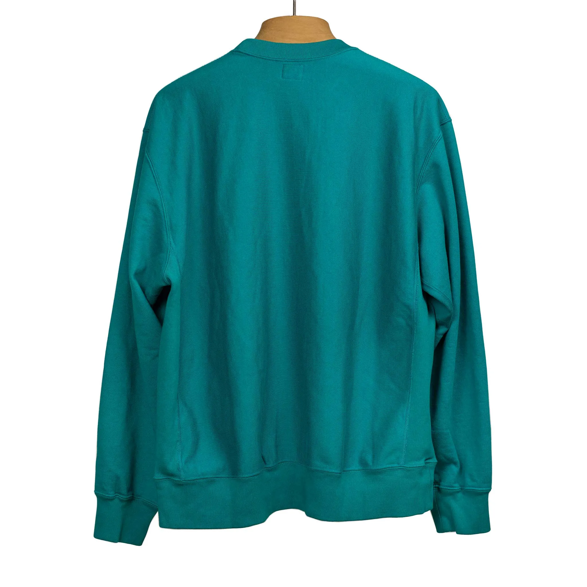 Soft and Hard crewneck sweatshirt in Emerald blue cotton