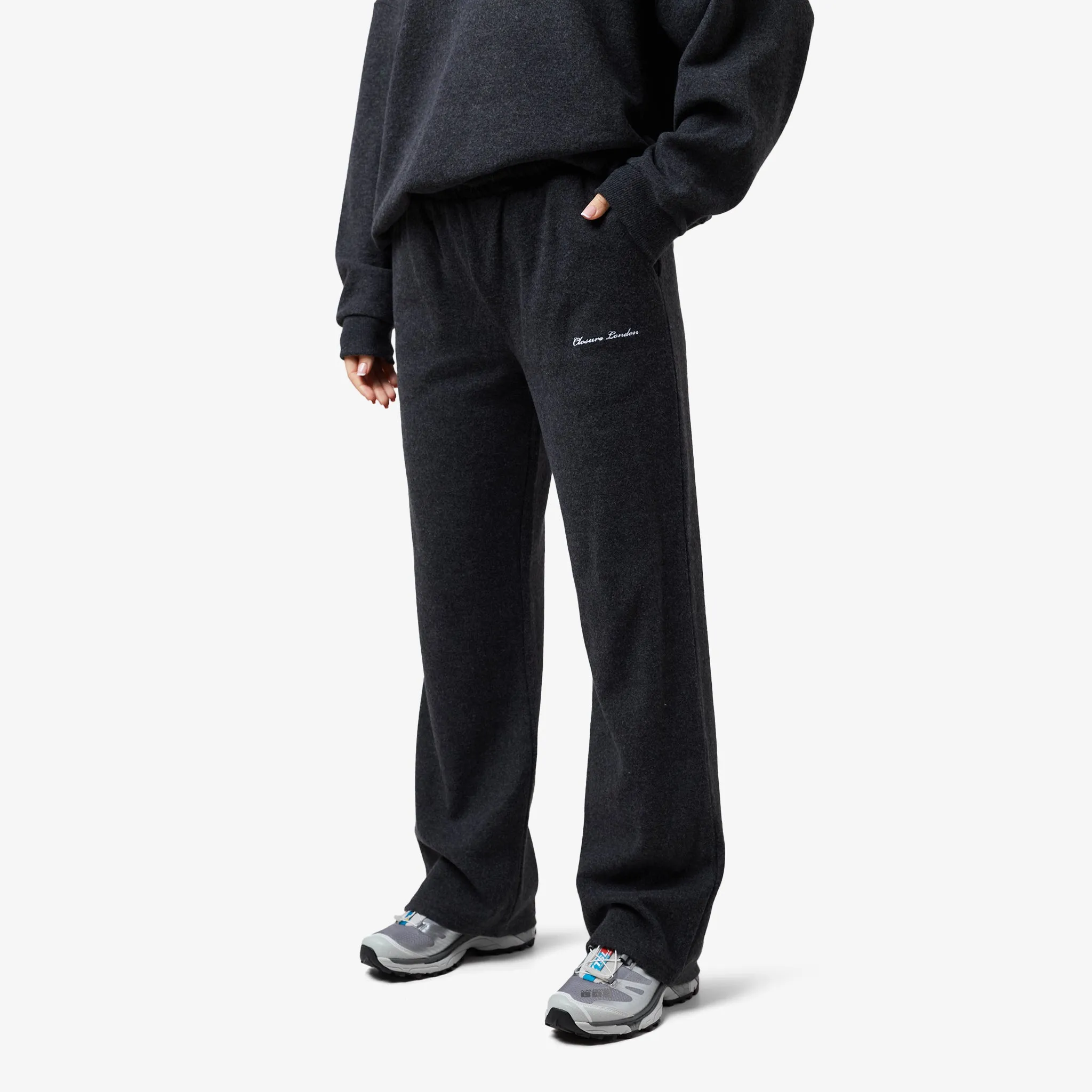 Soft Knit Crewneck Tracksuit | Charcoal