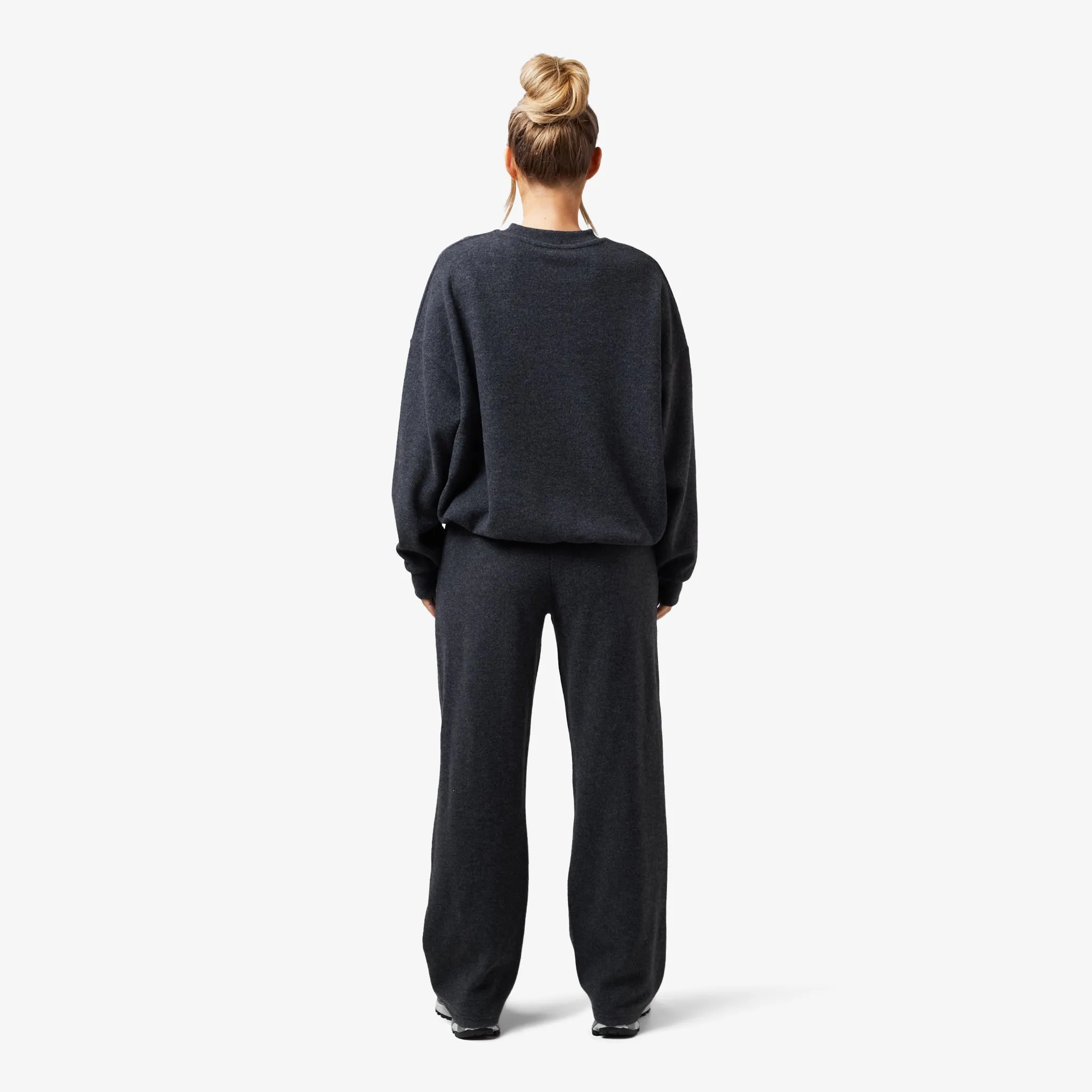 Soft Knit Crewneck Tracksuit | Charcoal