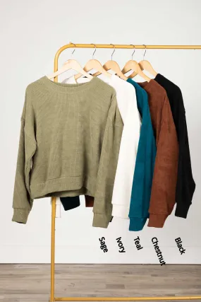 Soft Textured Crewneck Sweatshirt