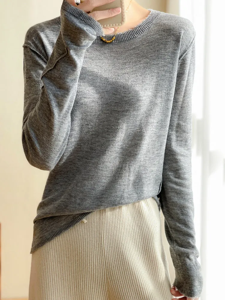 Sophie  Thin Knitted Bottom Cashmere Sweater