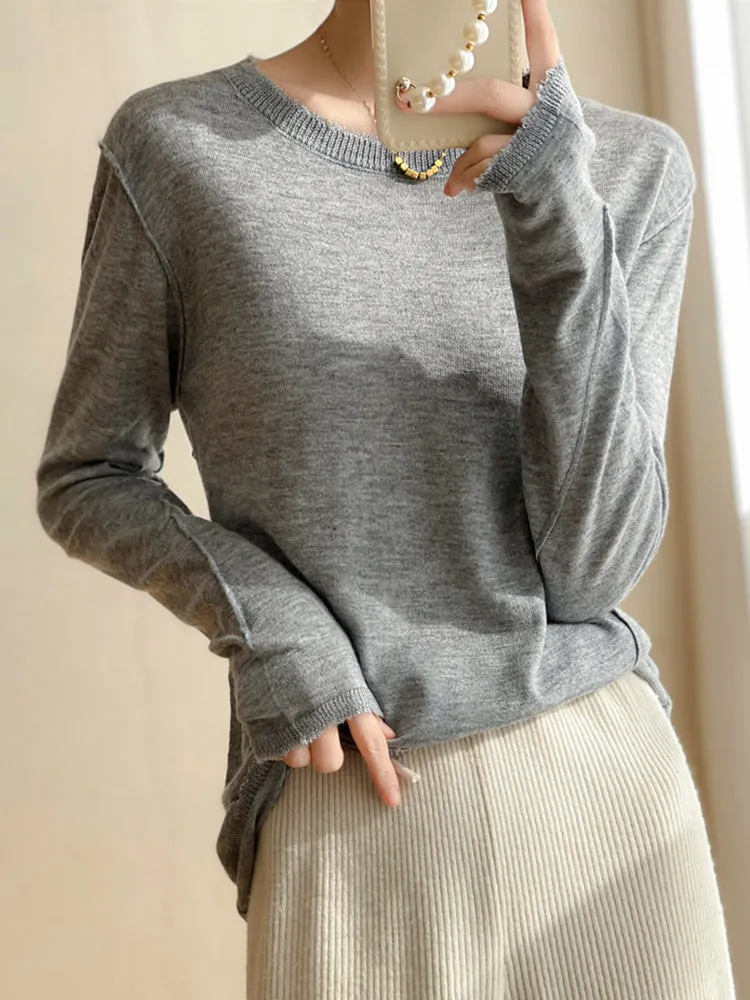 Sophie  Thin Knitted Bottom Cashmere Sweater