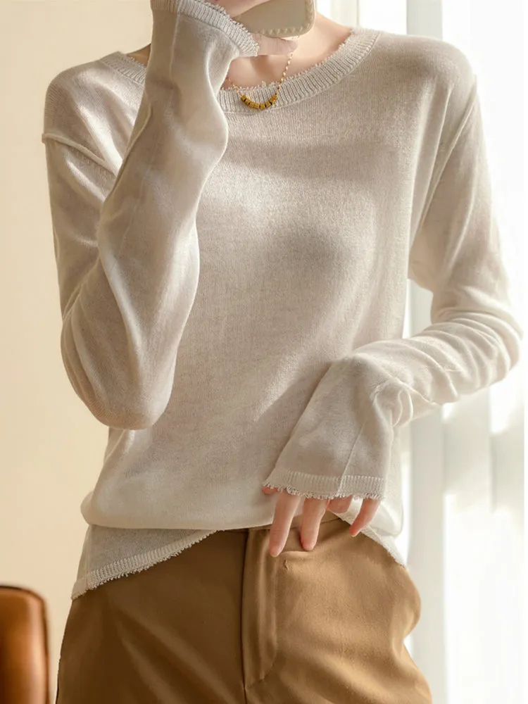 Sophie  Thin Knitted Bottom Cashmere Sweater