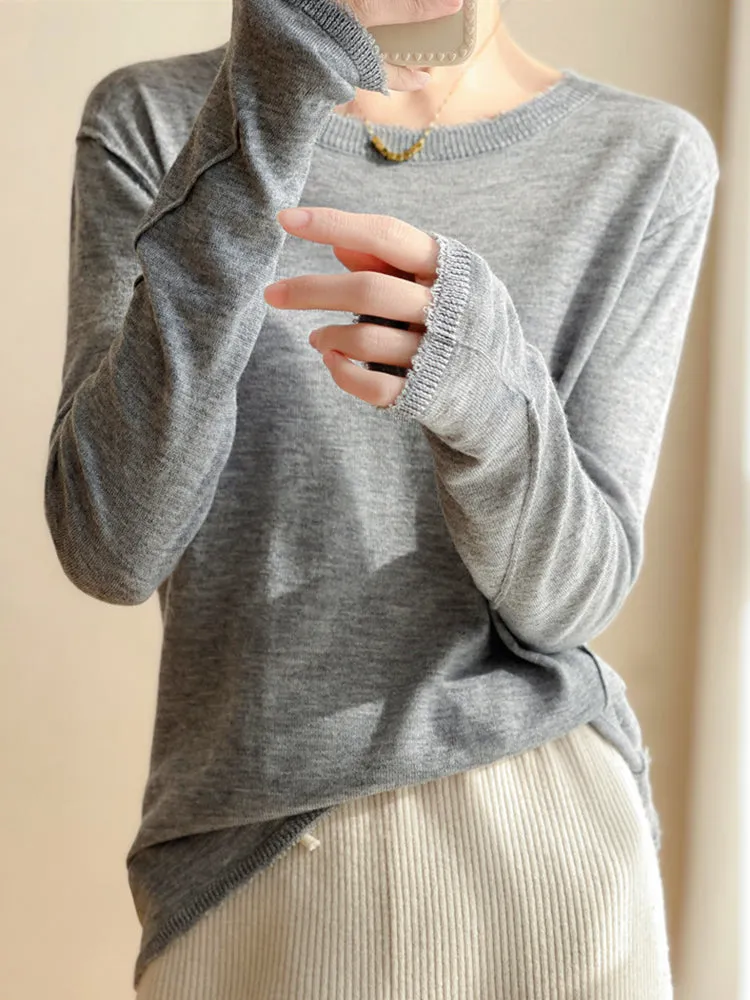 Sophie  Thin Knitted Bottom Cashmere Sweater