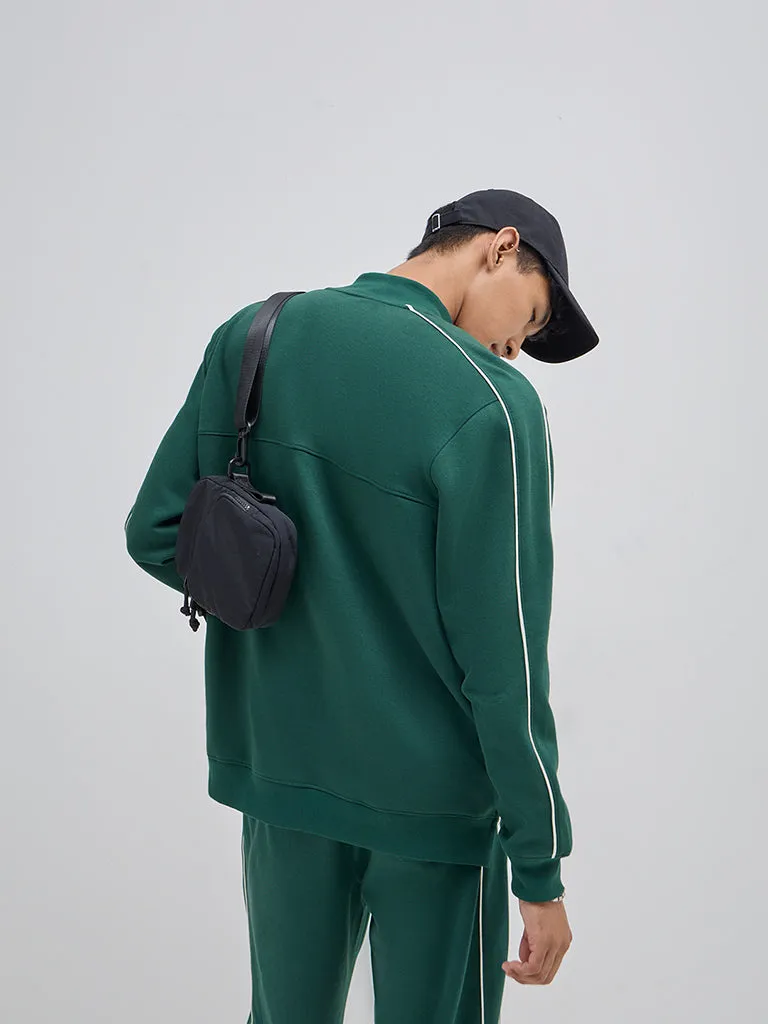 Studiofit Dark Green Relaxed-Fit Cotton-Blend Jacket