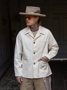 Sugar Cane, 1920's Work Coat, Natural White