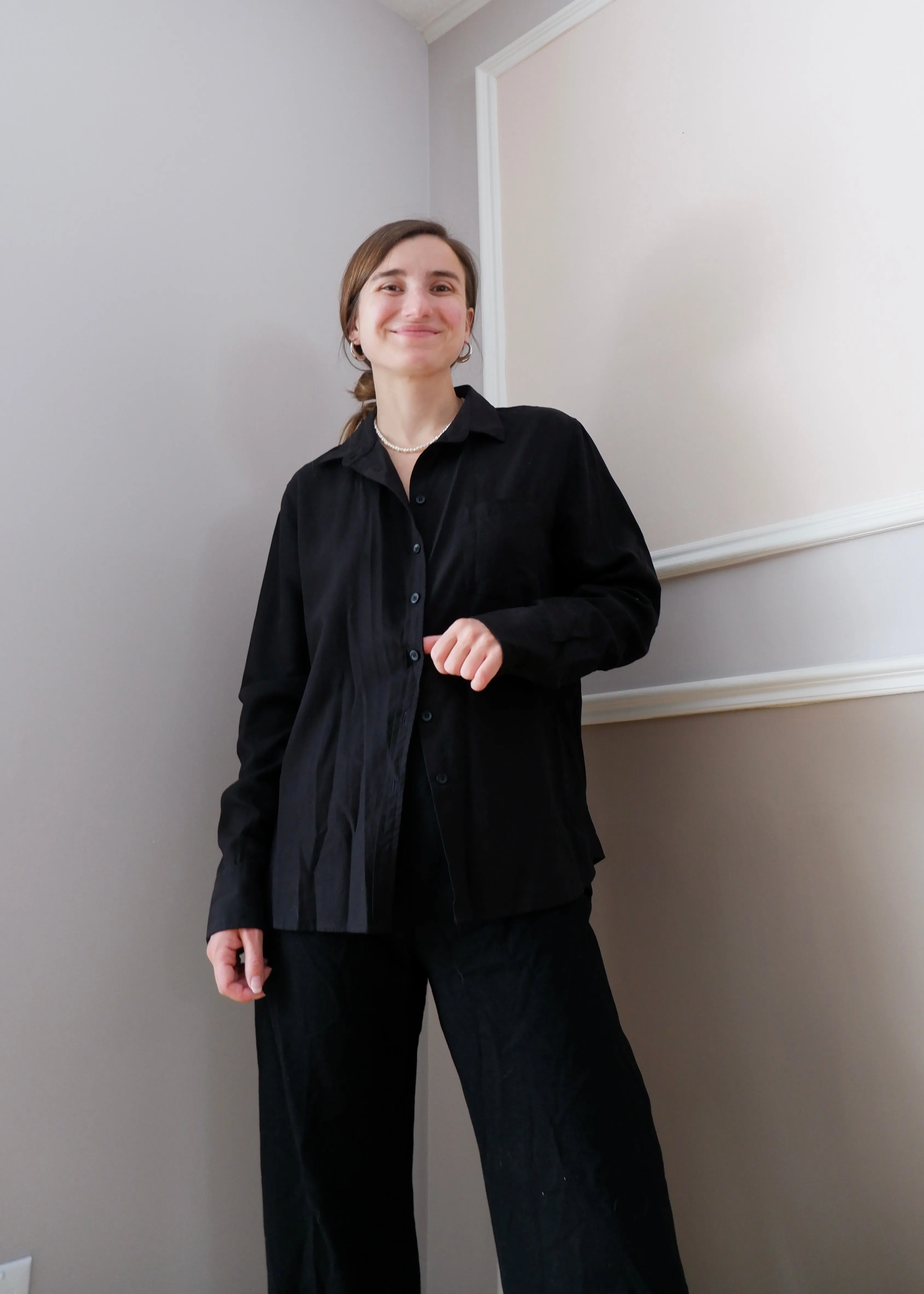 Tradlands Effortless Black Oxford Shirt - S