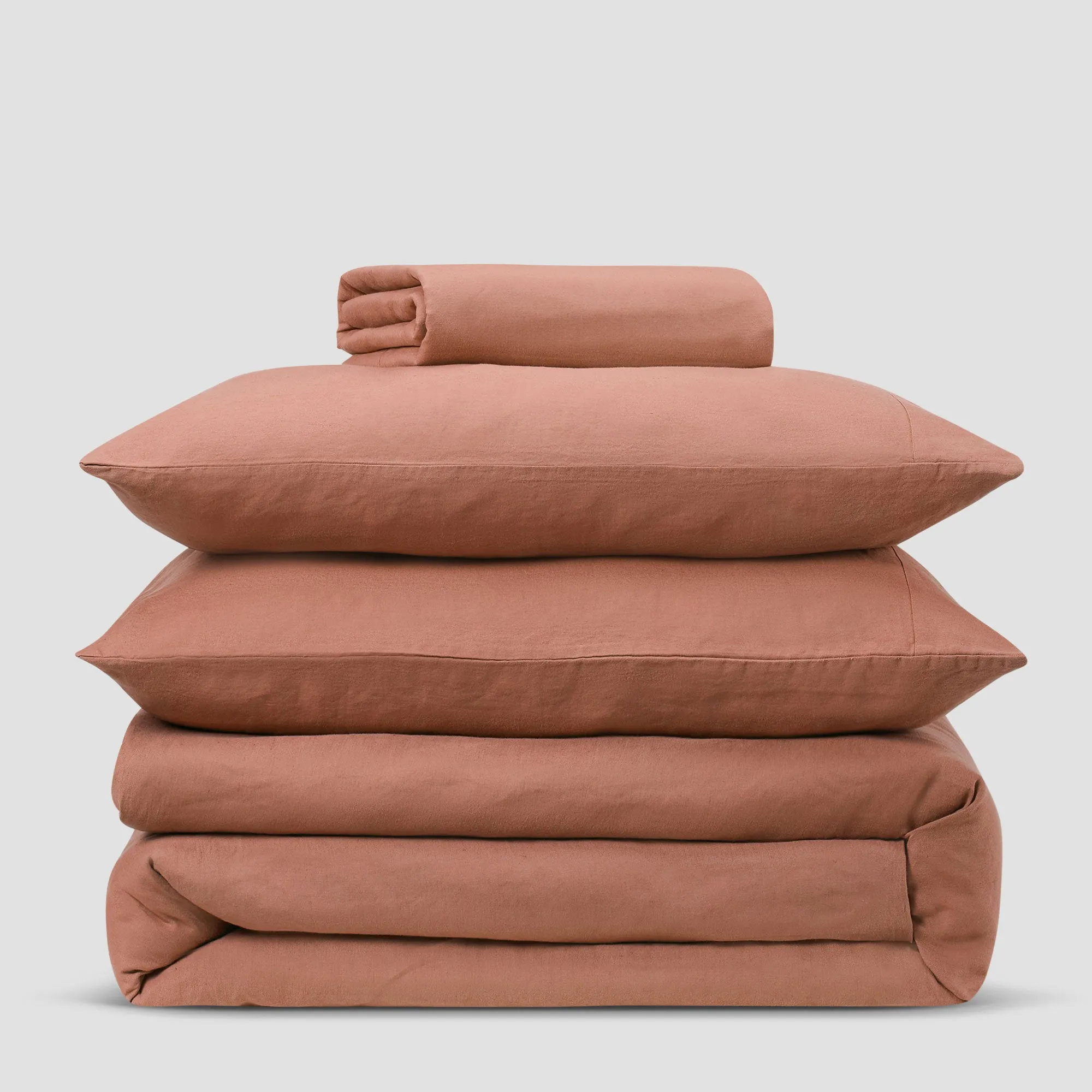 Warm Clay Linen Blend Duvet Cover