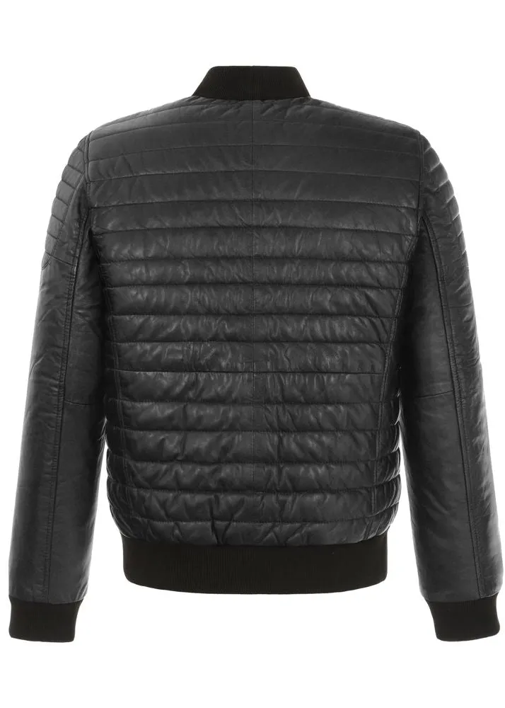 WARM MEN'S WINTER JACKET IN THE LEATHER STYLE BY TJS