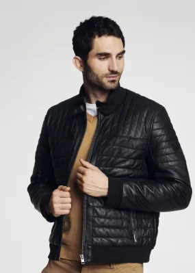 WARM MEN'S WINTER JACKET IN THE LEATHER STYLE BY TJS