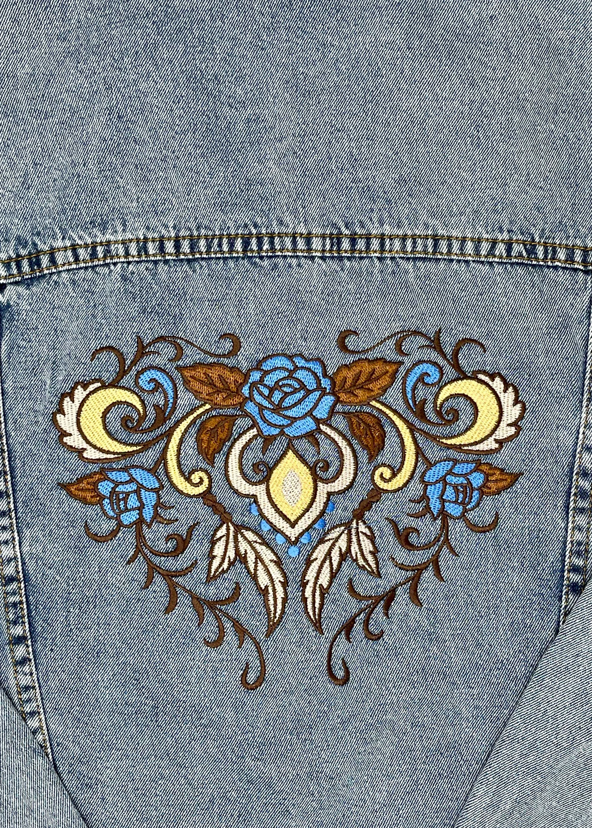 Western Roses Denim Jacket