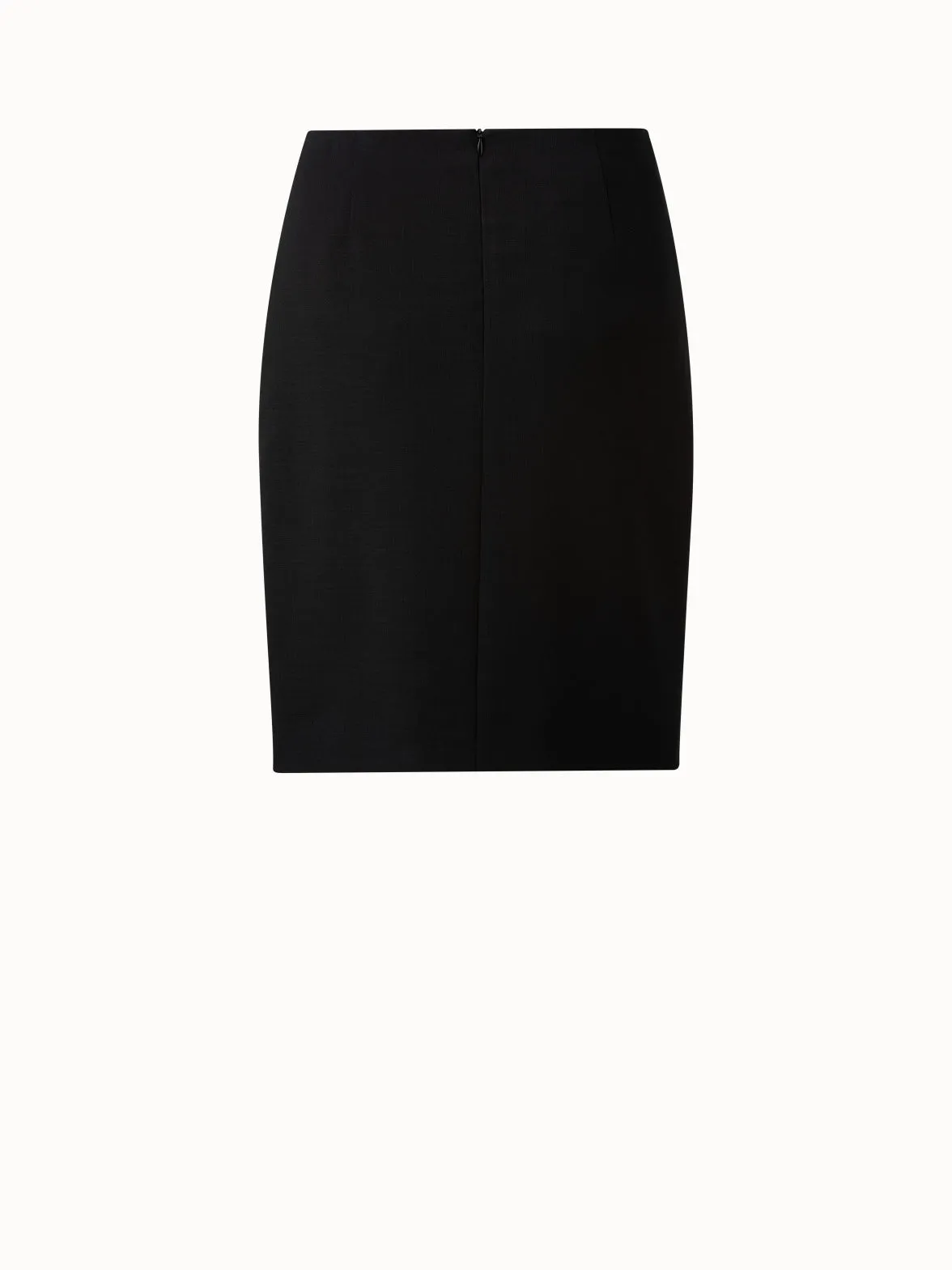 Wool Double-Face Pencil Skirt with Zip Pockets