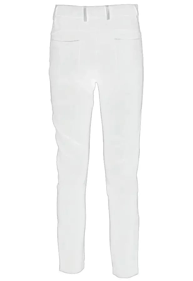 Yes Zee Chic White Slim-Fit Milano Stitch Trousers