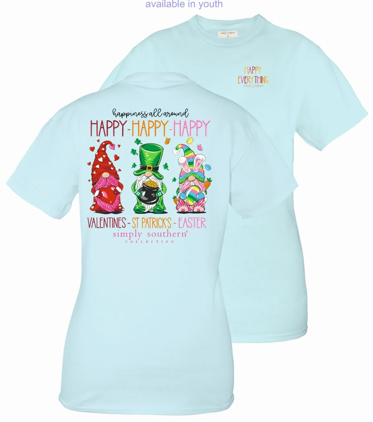 Youth 'Happy Everything' Spring Gnome Short Sleeve Tee by Simply Southern