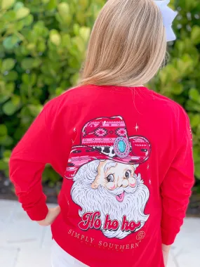 Youth Santa Cowboy Long Sleeve Tee by Simply Southern